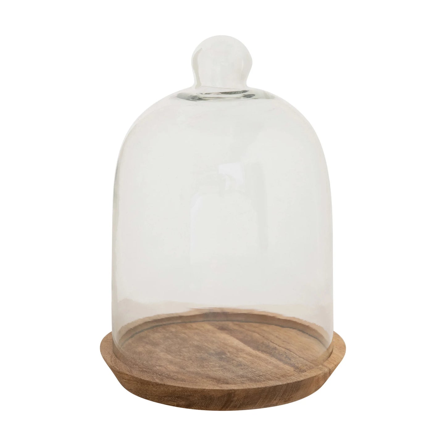 Glass Cloche with Wood Base